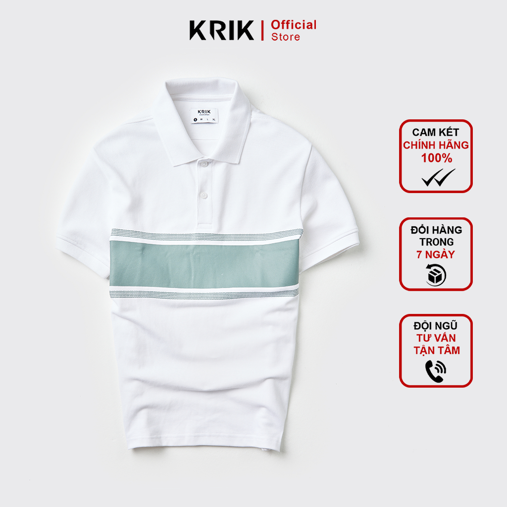 Áo Polo Nam Cổ Đức Form Regular Họa Tiết Kẻ Ngang Cá Tính Chất Liệu Cotton Cao Cấp KRIK – PL2052