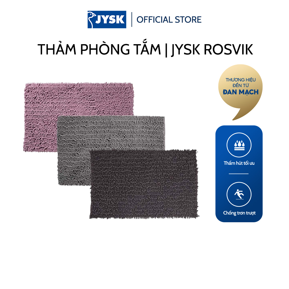 [Mã BMLTB35 giảm đến 35K đơn 99K] Thảm phòng tắm | JYSK Rosvik | polyester | nhiều màu | R50xD80cm