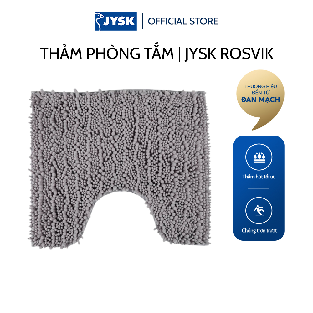 [Mã BMLTB35 giảm đến 35K đơn 99K] Thảm phòng tắm | JYSK Rosvik | polyester | xám | R45xD50cm