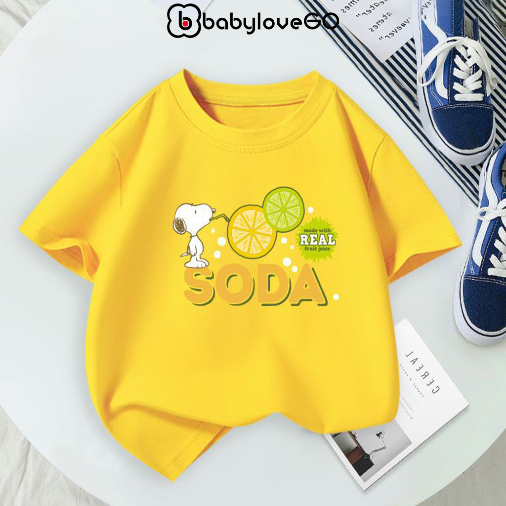 Áo thun cho bé BabyloveGO áo phông cộc tay in hình Snoopy SODA đáng yêu