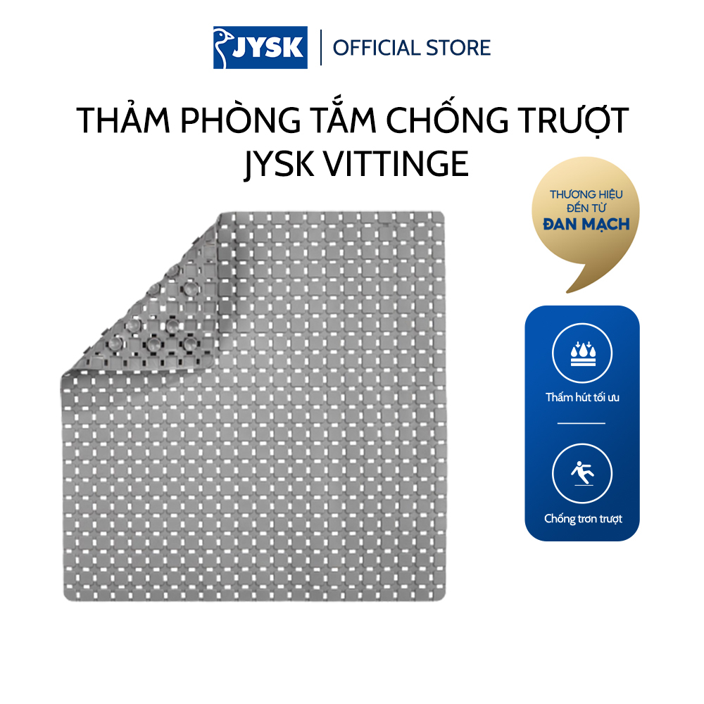 Thảm phòng tắm chống trượt JYSK Vittinge cao su màu xám nhiều