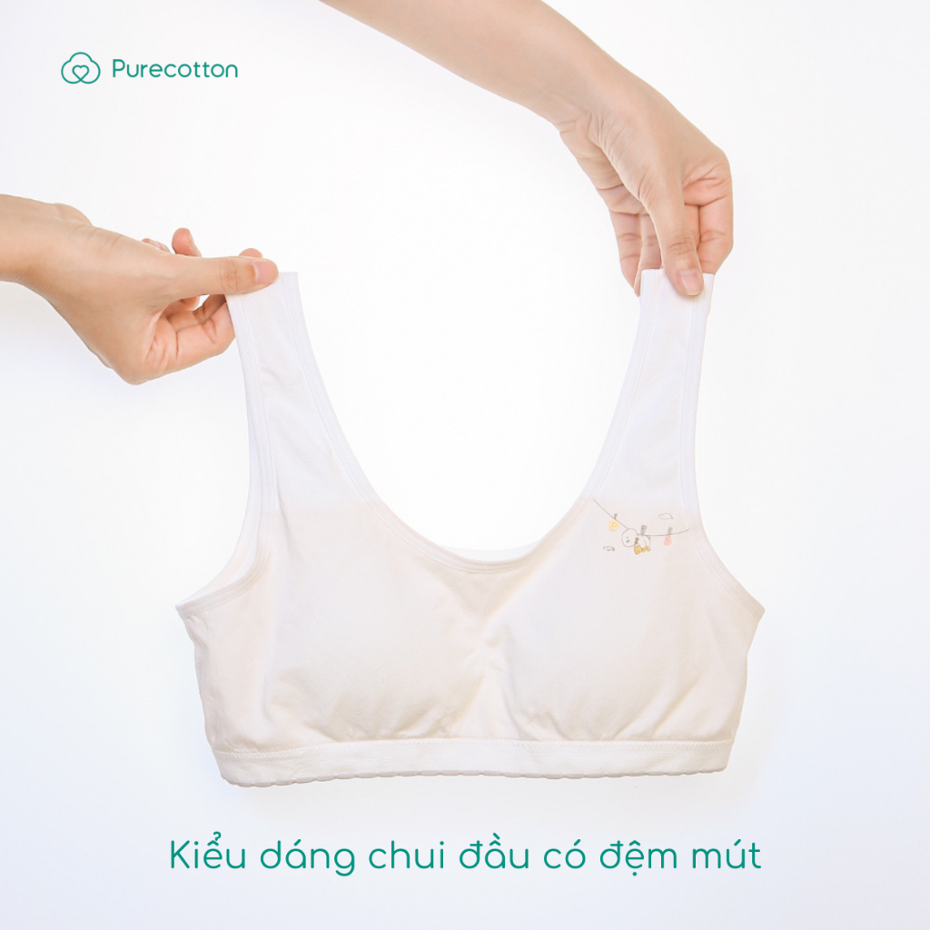 Ảnh Combo 2 áo lót sợi sồi cao cấp mềm mịn kiểu dáng chui đầu có đệm Puppy Bra PC107 1