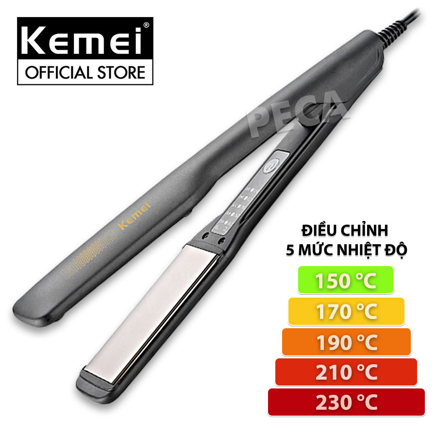 Ảnh Máy duỗi tóc Kemei KM-2513/ 2518 nhiều mức nhiệt phù hợp với mọi loại tóc bảng nhiệt phủ gốm dùng là tóc, uốn sóng 1