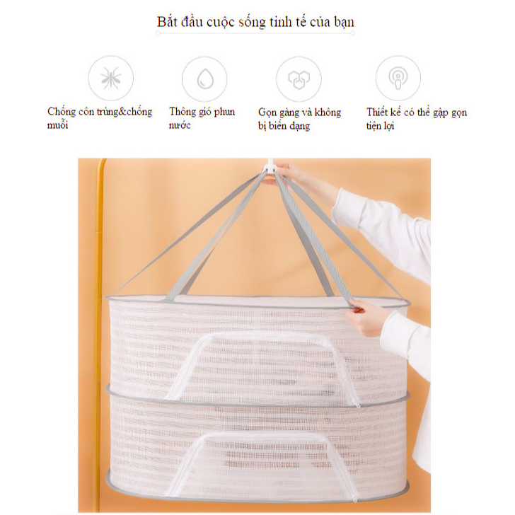 Giỏ Phơi Thực Phẩm, Chống Gió, Chống Côn Trùng Phơi Đồ Tiện Lợi
