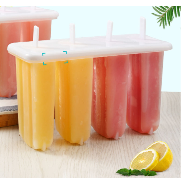 [SHOP MỚI- GIÁ TỐT] Bộ 4 khuôn làm kem que bằng nhựa PP cấp thực phẩm tặng thêm que gỗ