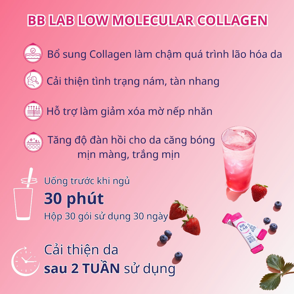 Ảnh Combo Bột Uống BB LAB The Elastin và Low Molecular Collagen Bổ Sung Collagen Giúp Da Khỏe Mạnh Tăng Độ Đàn Hồi 30Gói/Hộp 3