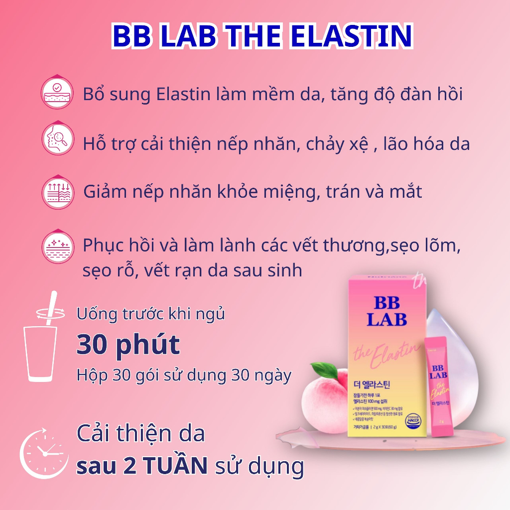 Ảnh Combo Bột Uống BB LAB The Elastin và Low Molecular Collagen Bổ Sung Collagen Giúp Da Khỏe Mạnh Tăng Độ Đàn Hồi 30Gói/Hộp 4