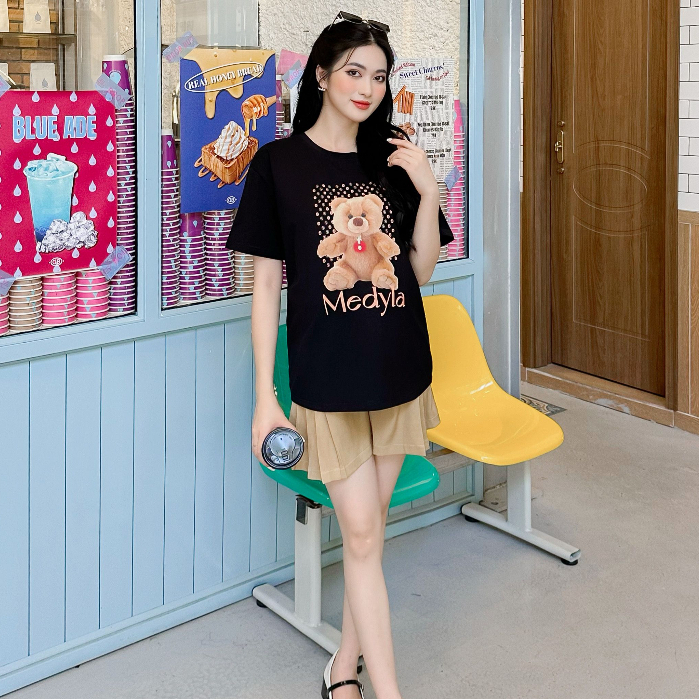 MEDYLA – Áo phông thun cotton cho bầu thoải mái mặc trong và sau sinh – ACN1399