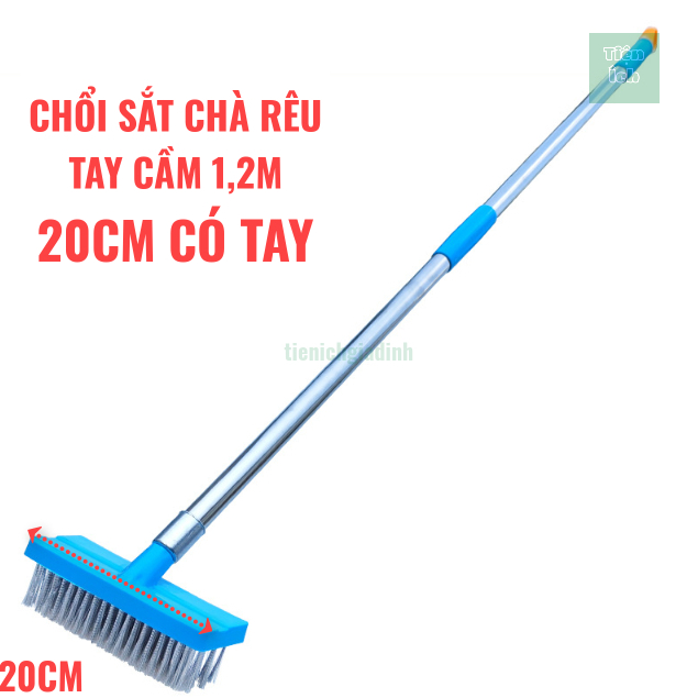 Chổi Sắt Chà Rêu Cán Inox Dài 120cm Màu Xanh Chổi Sắt Chà Rêu Vệ Sinh ...