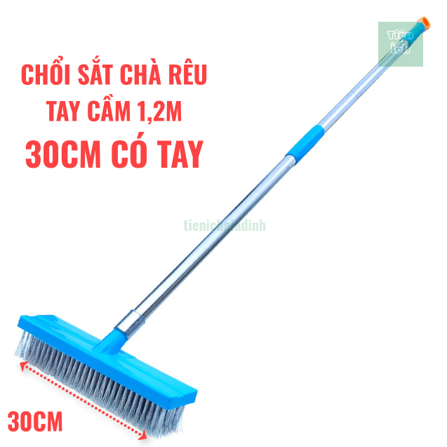 Chổi Sắt Chà Rêu Cán Inox Dài 120cm Màu Xanh Chổi Sắt Chà Rêu Vệ Sinh ...