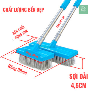Chổi Sắt Chà Rêu Cán Inox Dài 120cm Màu Xanh Chổi Sắt Chà Rêu Vệ Sinh ...