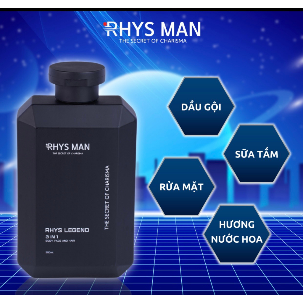 Sữa tắm gội nam RHYS MAN hương nước hoa 3 in 1 Rhys Legend 350ml - Hàng ...