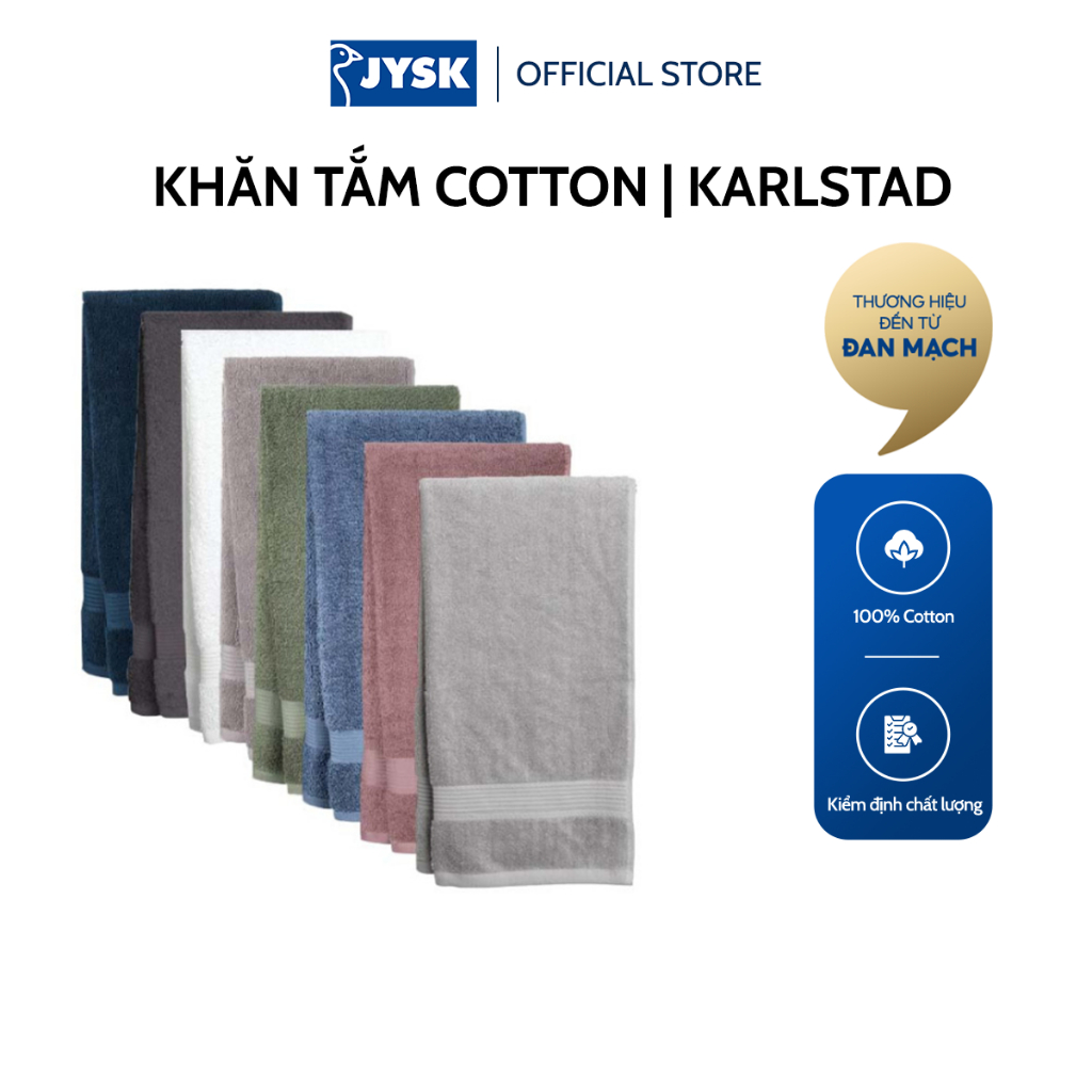 [Mã BMLTB35 giảm đến 35K đơn 99K] Khăn tắm cotton | JYSK Karlstad | 50x100cm | Nhiều màu