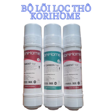 Bộ 3 lõi lọc nước 123 Korihome ( Gồm 2 Sediment - 1 Pre Carbon) - Hàng chính hãng - Lọc thô giúp bảo vệ màng lọc RO