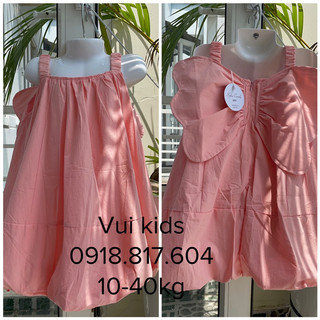 (Top váy bán chạy) Đầm Noe/ Tết/ Du lịch bé gái. Đầm quả bí nơ siêu to cho bé 10-40kg loại 1 chất cotton thấm hút mồ hôi