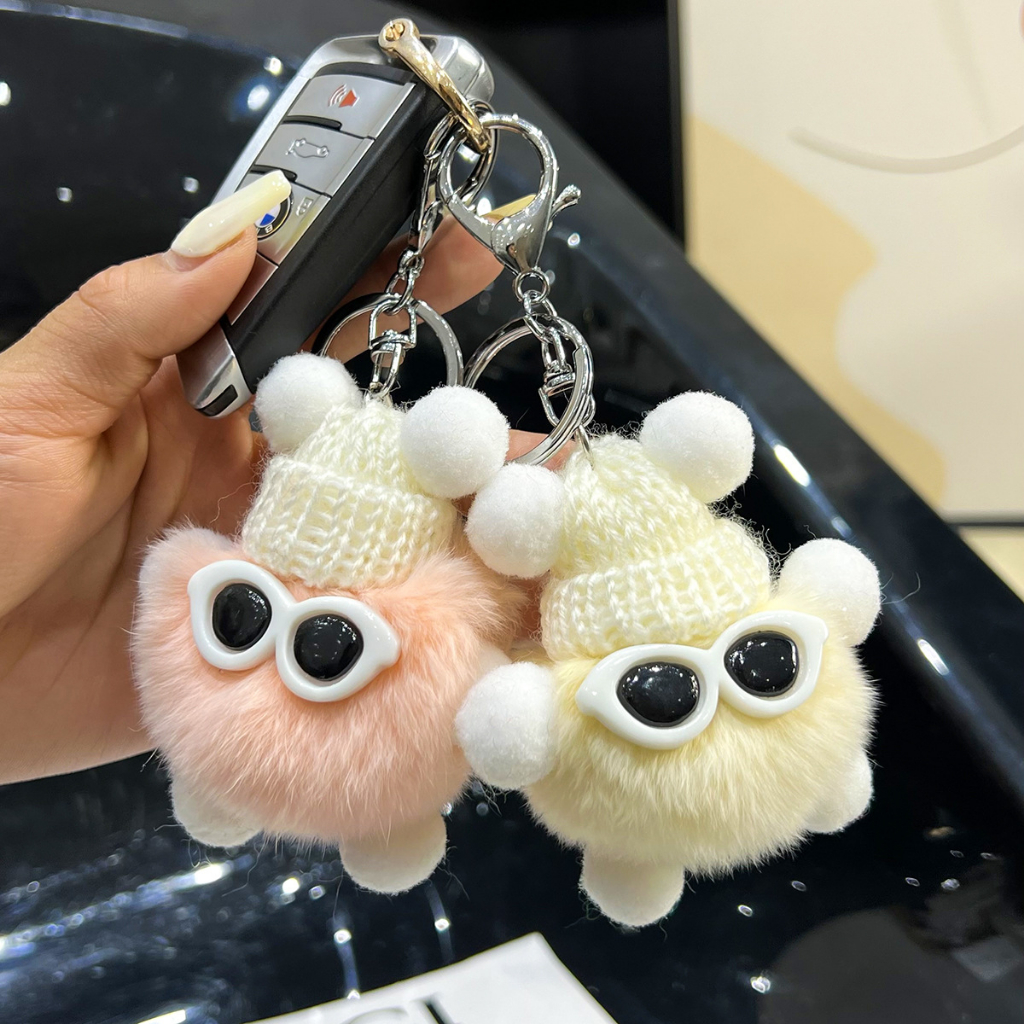 Móc khóa gấu bông vô tri dễ thương mặt đơ hài hước