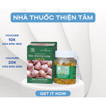 Dầu tỏi Tuệ Linh [Chai 100 Viên]- Tăng Sức Đề Kháng Cho Cơ Thể, Hỗ Trợ Giúp Giảm Mỡ Máu, Giảm Nguy Cơ Xơ Vữa Động Mạch