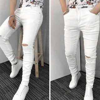 Quần jean bò nam màu trắng co giãn 4 chiều Big size 28-36 dáng ôm Avocado
