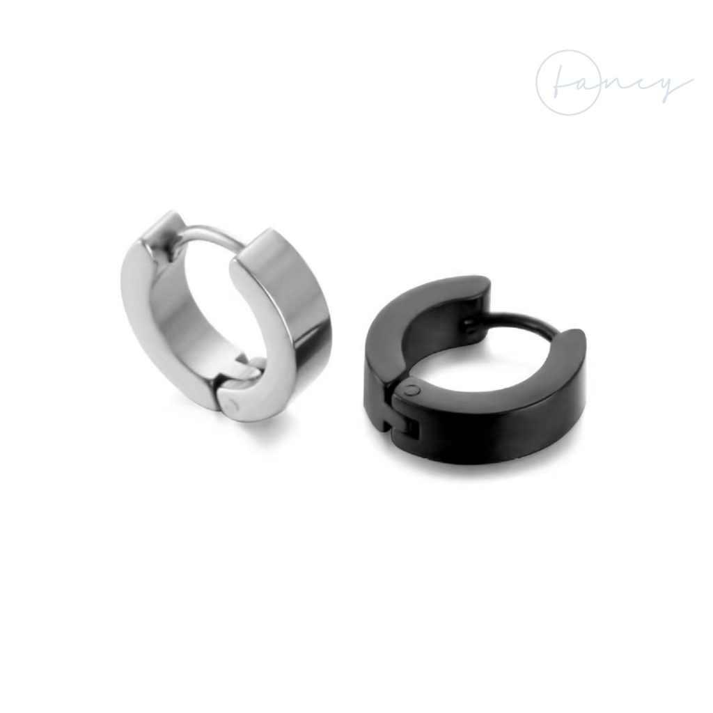 Bong Tai Nam Nữ Titan Không Gỉ Hoa Tai Tròn Trơn Trắng Đen Khuyên Tai Tròn Đơn Giản  Bấm Lỗ | Fancy .