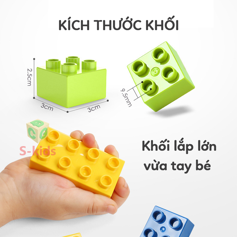 Ảnh Đồ chơi xếp hình cho bé loại to, bộ lắp ghép các khối cỡ lớn bằng nhựa ABS túi 500 gram 4