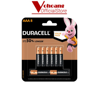 Pin AAA Duracell Coppertop 1.5V Vỉ 8 viên dung lượng cao, chống chảy - Hàng chính hãng