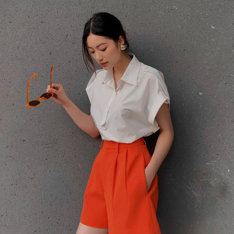 Quần Short Nữ Lưng Cao May Theo Số Đo – Quần Short Vest Nữ Công Sở Phối Blazer | Diluclothing