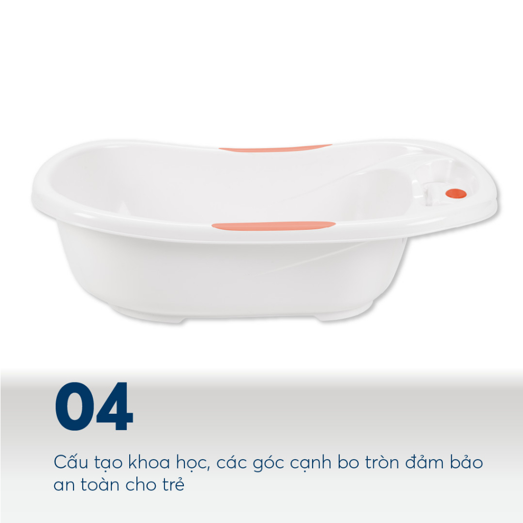 Chậu Tắm Cho Bé Notoro INOCHI Thiết Kế Rộng Có Tay Nắm Và Tựa Chống Trượt Giúp Bé Thoải Mãi Vẫy Vùng