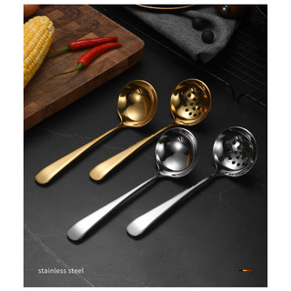 Inox 304 Muôi,Chao Canh Lẩu- Miệng Tròn Siêu Dày, Bóng Đẹp, Kích Thước 20cm Múc Canh Trong Tô