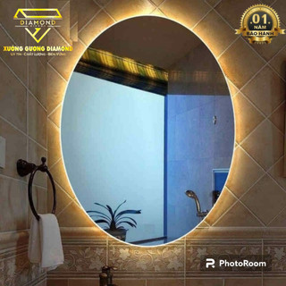 Gương LED Elip cảm ứng cao cấp treo tường - Gương LED DIAMOND MIRROR