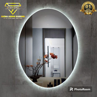 Gương LED Elip cảm ứng cao cấp treo tường - Gương LED DIAMOND MIRROR