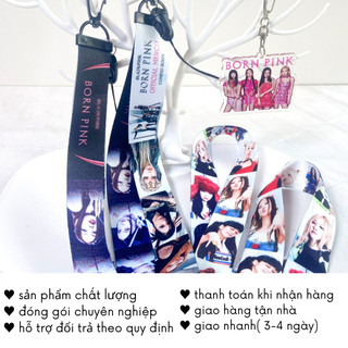 Dây Đeo Bảng Tên Thẻ Ngang Học Sinh Viên Black P Đen Hồng Thần Tượng Born Pink Timo VPK48