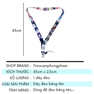 Dây Đeo Bảng Tên Thẻ Ngang Học Sinh Viên Black P Đen Hồng Thần Tượng Born Pink Timo VPK48