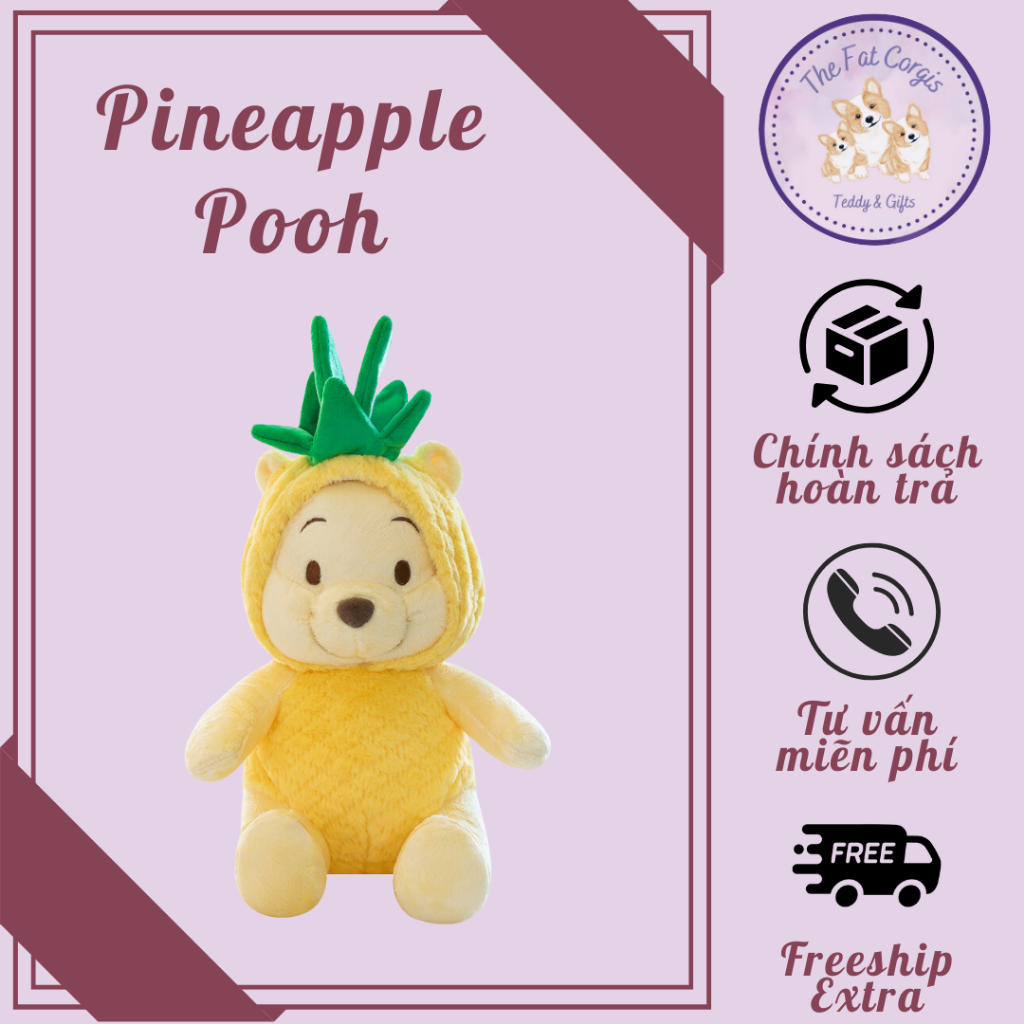 Gấu bông nhân vật Disney Winnie the Pooh cosplay dứa 40cm | Shopee Việt Nam
