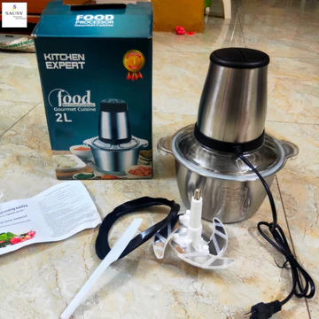 Máy xay thịt mini - xay tỏi ớt xay thịt, máy xay thịt đa năng xay sinh tố ngũ cốc dung tích 2L