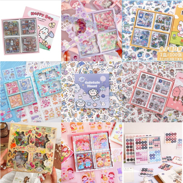 50 Tấm Sticker Cute Trang Trí Dán Tập Vở, Bình Nước Dễ Thương Tách từ ...