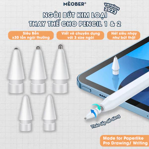 Ngòi bút kim loại Pro Metal thay thế Apple Pencil 1 2, chuyên dùng với paperlike, chống mòn khi viết vẽ by MèoBer