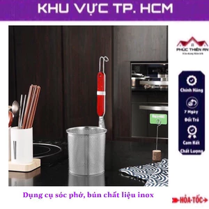 Dụng cụ sóc phở, bún cán đỏ chất liệu inox siêu bền, tiện dụng