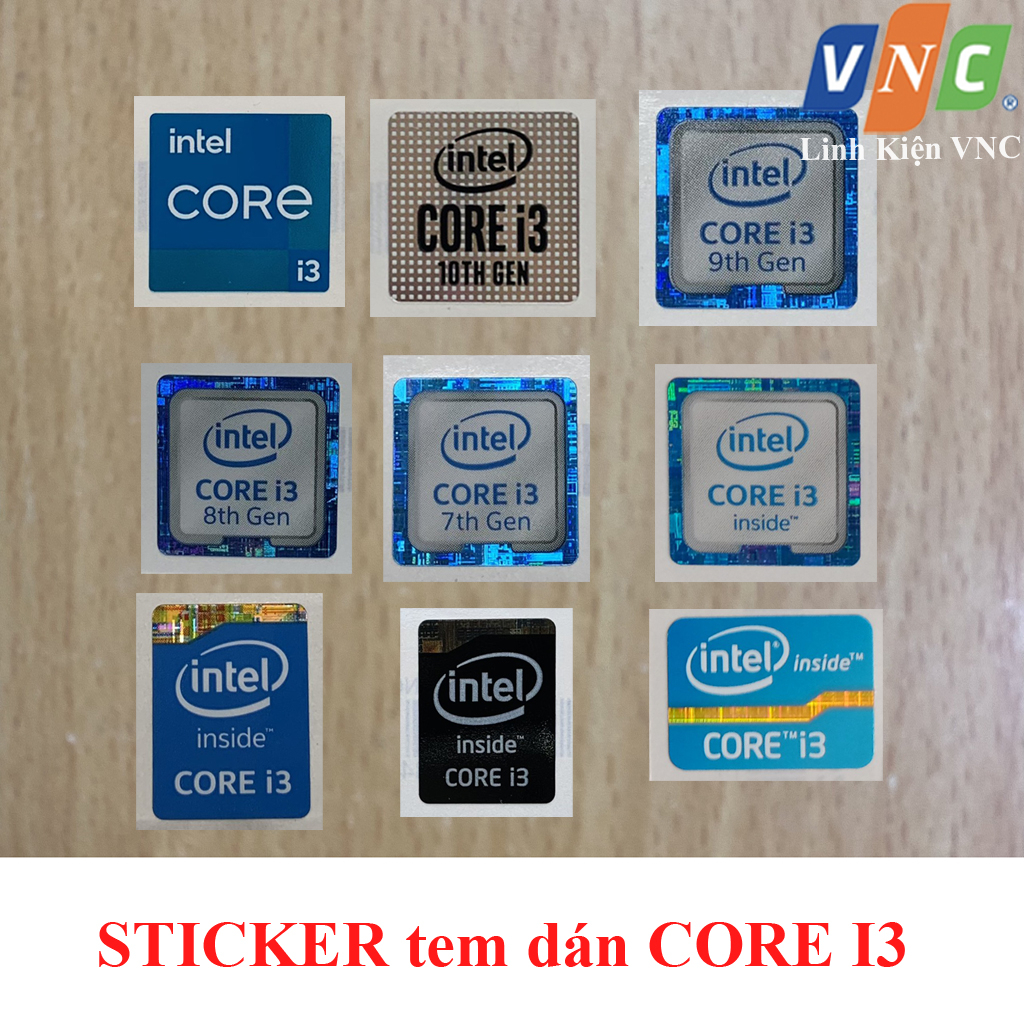 💥[STICKER] CORE I3 TEM DÁN LOGO INTEL TỔNG HỢP TRANG TRÍ LAPTOP MÁY ...