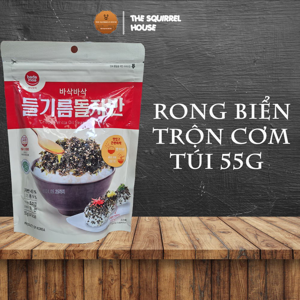 Rong biển trộn cơm Hàn Quốc gói 55gr, rong biển vụn ăn liền túi zip ...