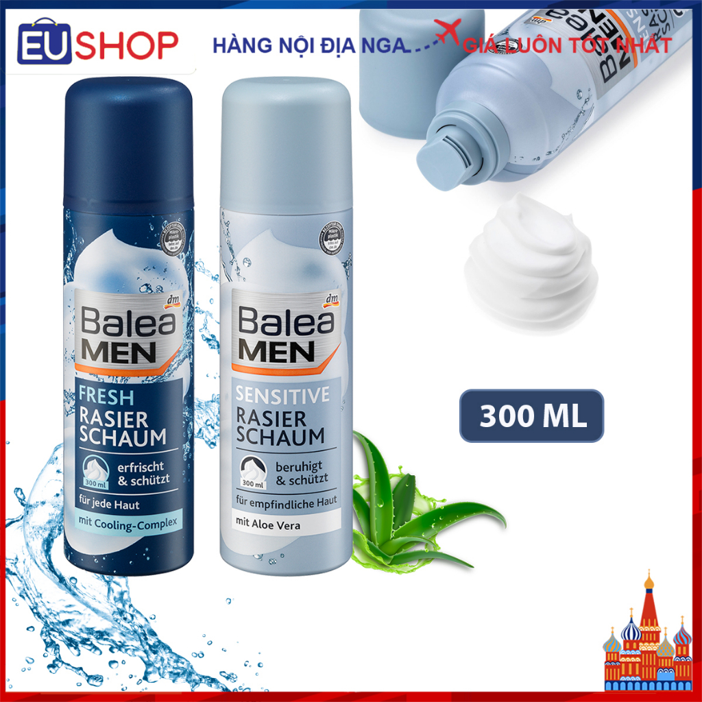 Kem gel 200ml và Bọt cạo râu 300ml Balea Men Đức với Nha đam, Cooling ...