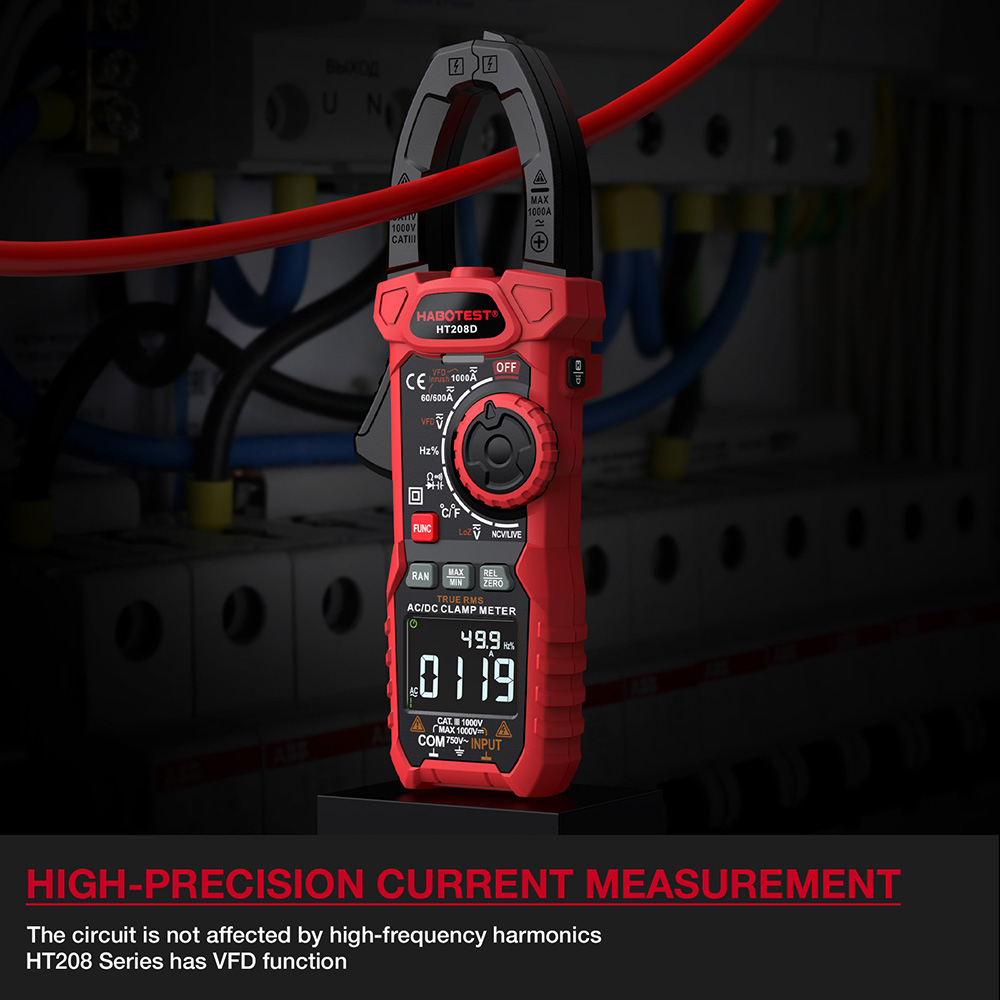 (Bảo hàng 1 năm)HABOTEST HT208 Digital Multimeter 1000V/1000A AC/DC NCV True RMS for voltage and current measurement