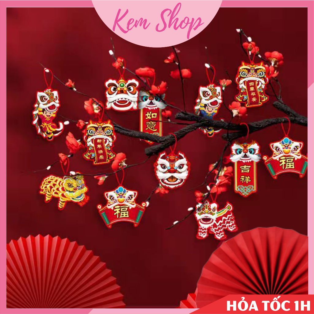 Dây treo mặt lân sư tử, chị hằng nga, dây chữ trang trí tết trung thu, tết nguyên đán - KemShop K349