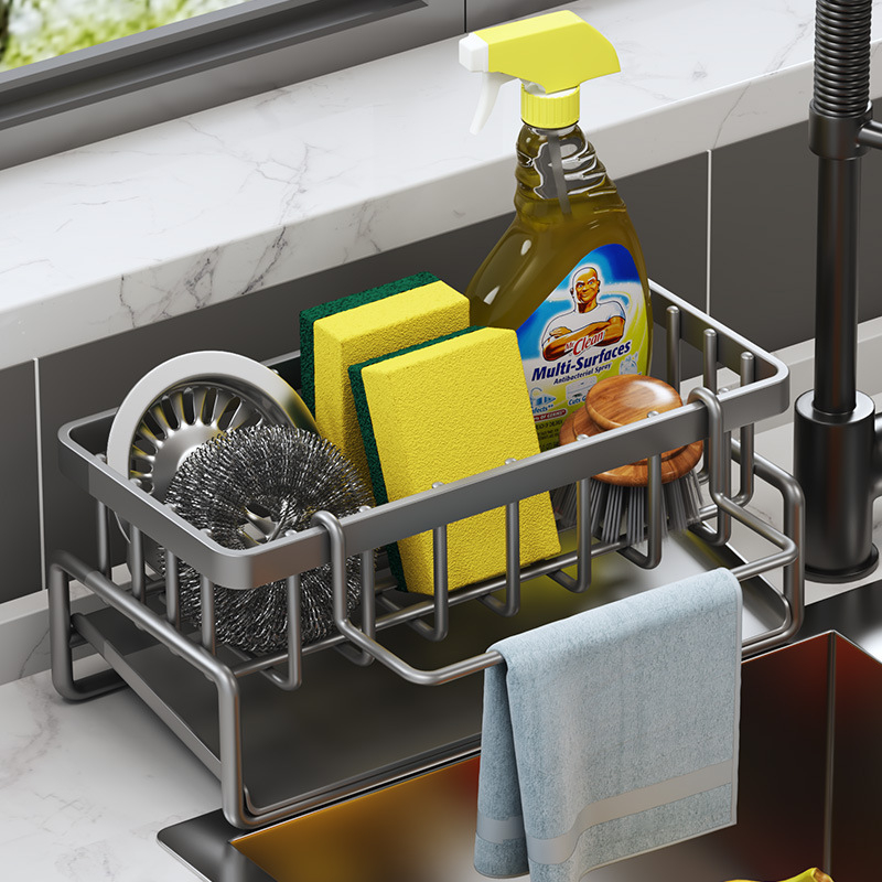 Giá kệ inox 304 để đồ rửa chén bát kèm khay hứng nước tiện lợi
