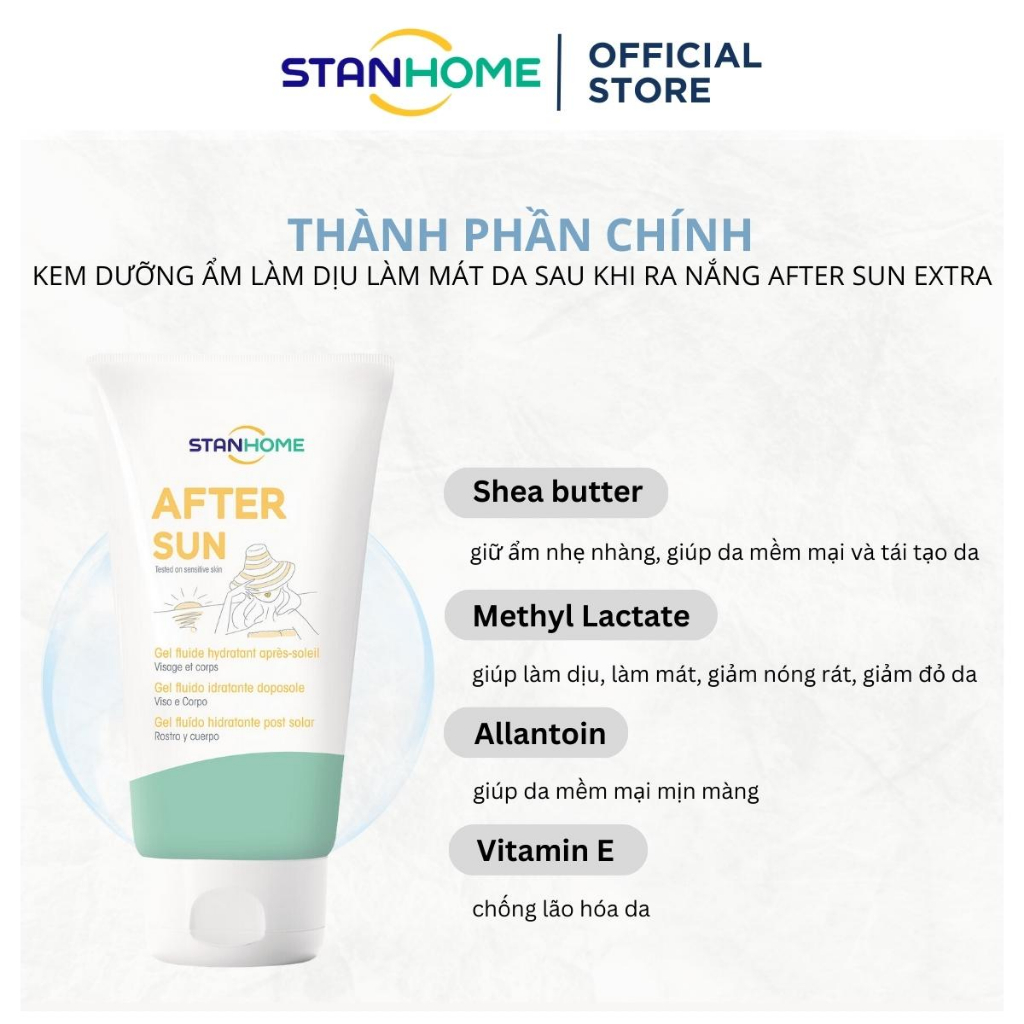 Ảnh Kem Dưỡng Phục Hồi Da Sau Khi Ra Nắng STANHOME After Sun Extra Chống Lão Hóa Da Nhạy Cảm 150ML 3
