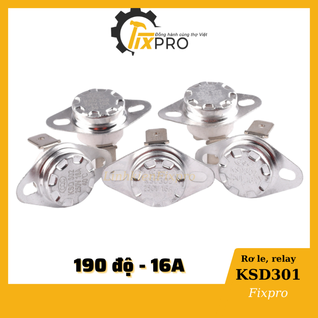 Rơ le nhiệt 190 độ KSD301 250V 16A thường đóng đế sứ | Shopee Việt Nam