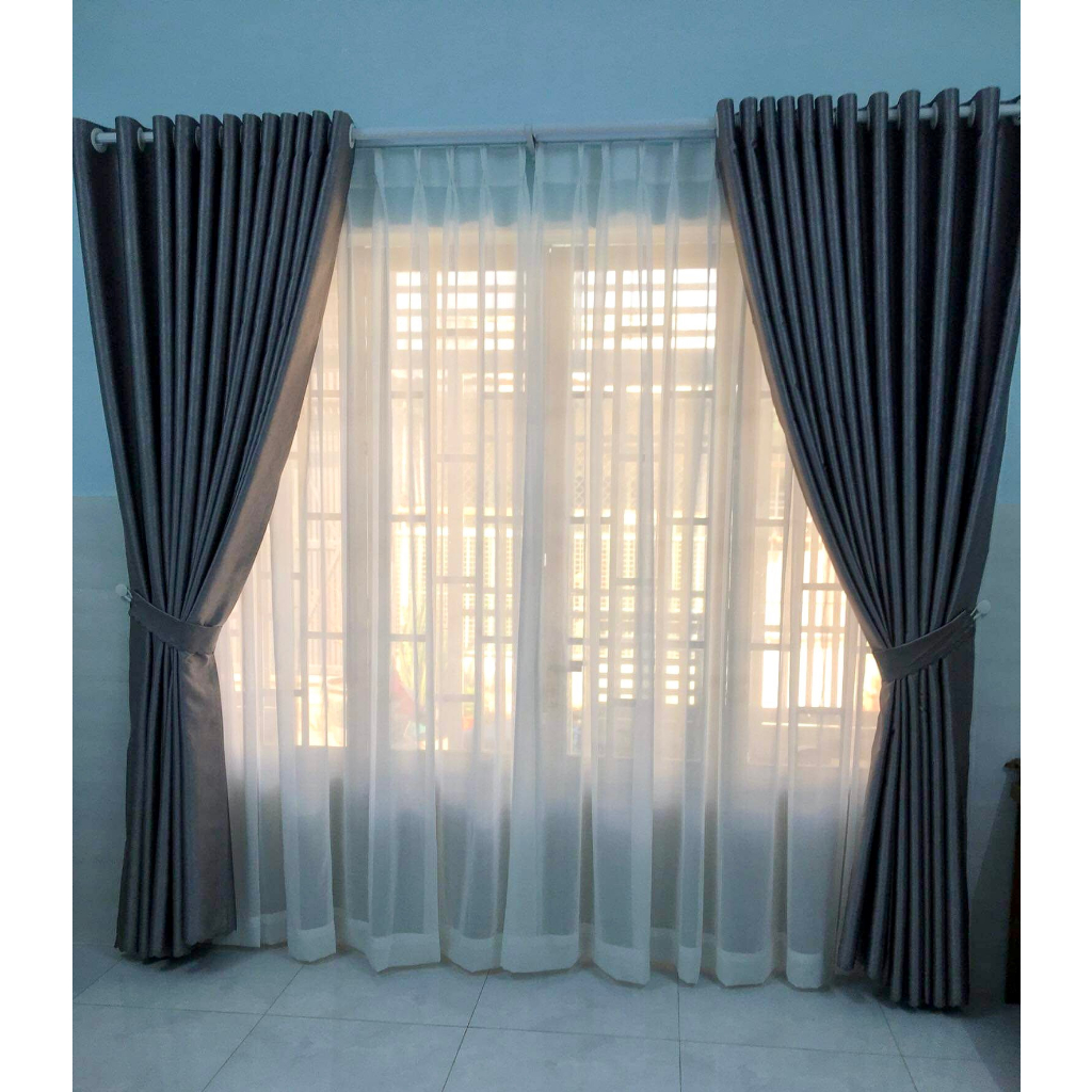 Rèm cửa chống nắng, rèm khoen, chất liệu gấm cao cấp, nhiều kích thước, chống nắng 97%