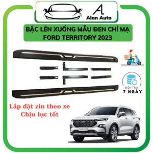 Bậc lên xuống xe Ford Territory 2022-2026, Bậc dẫm mẫu đen đúc chỉ inox cao cấp