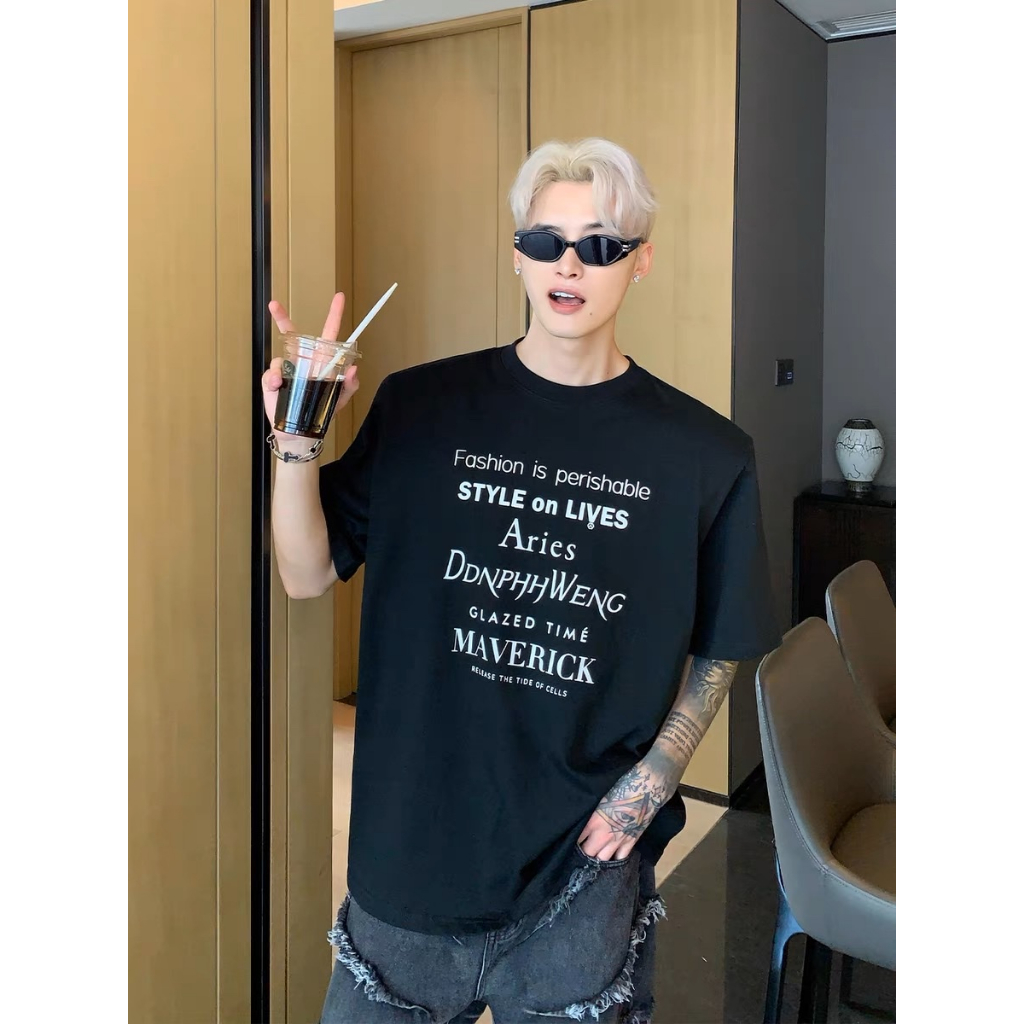 Áo thun Stee Cổ tròn MAVE ICVCVNI  Unisex Menwear Cotton