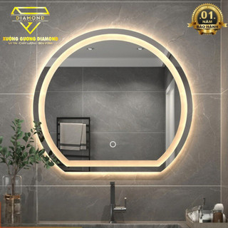 Gương đèn LED cảm ứng treo tường Tròn Khuyết,Gương trang điểm, Gương phòng tắm Decor DIAMOND MIRROR