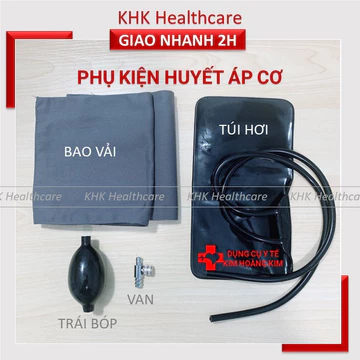 Bao vải, ruột huyết áp, trái bóp kèm van thoát khí | Phụ kiện huyết áp cơ